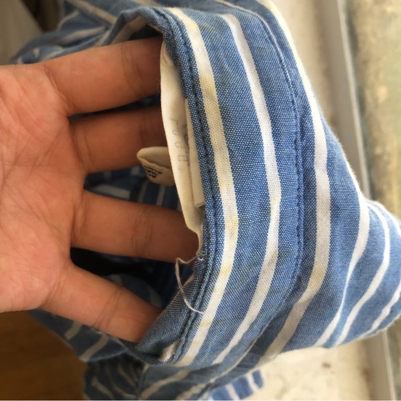 Forever21 Chic Striped Blue & White Collar Button Up - Picture 9 of 9